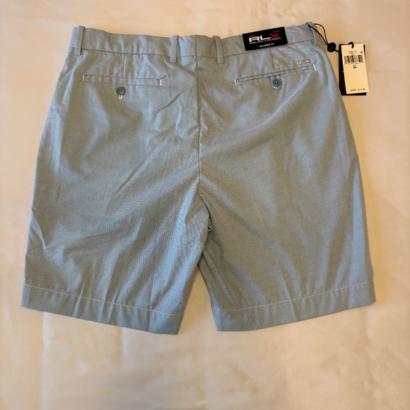 RLX Ralph Lauren Tailored Fit Light Blue Flat Front Golf Shorts NWT- Size 34 - Picture 4 of 6